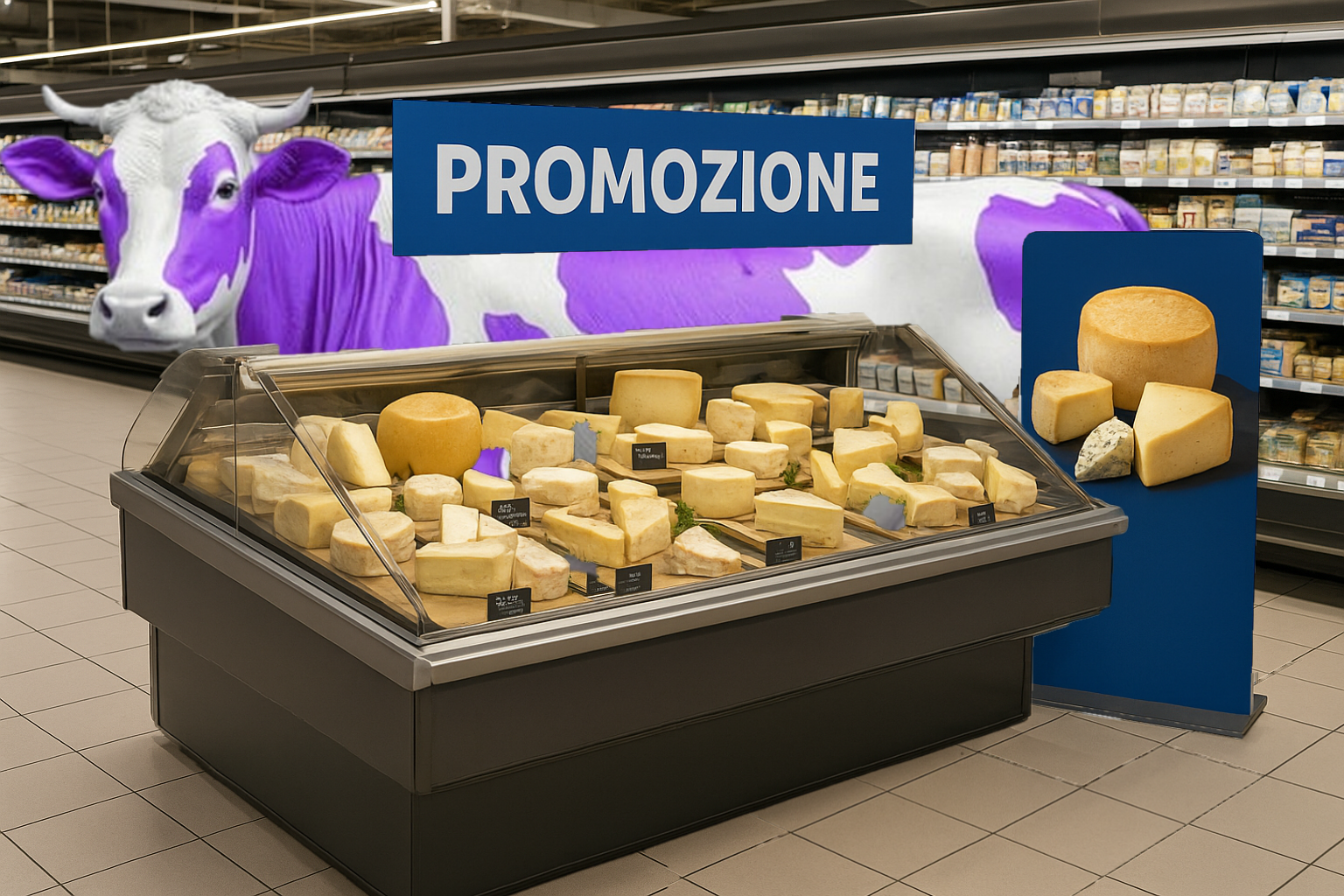 Promozione in-store con banco formaggi